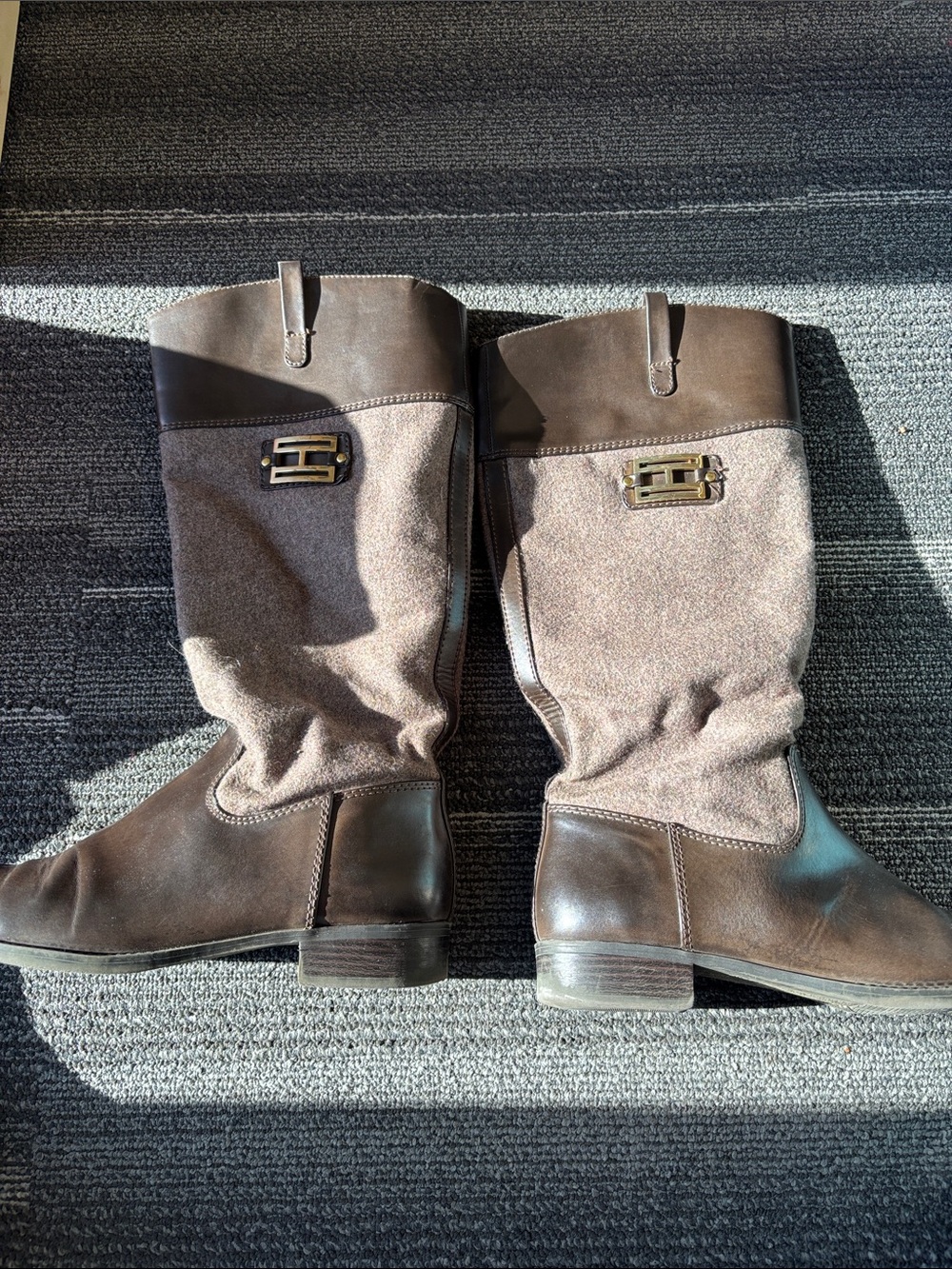 Tommy Hilfiger wool and leather tall boots